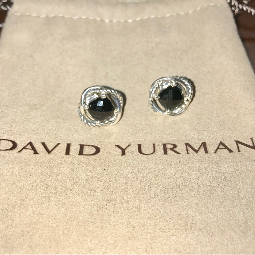 David Yurman Onyx infinity earrings w/ box & bag